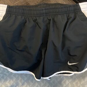 Nike Women's Black and White Athletic Shorts